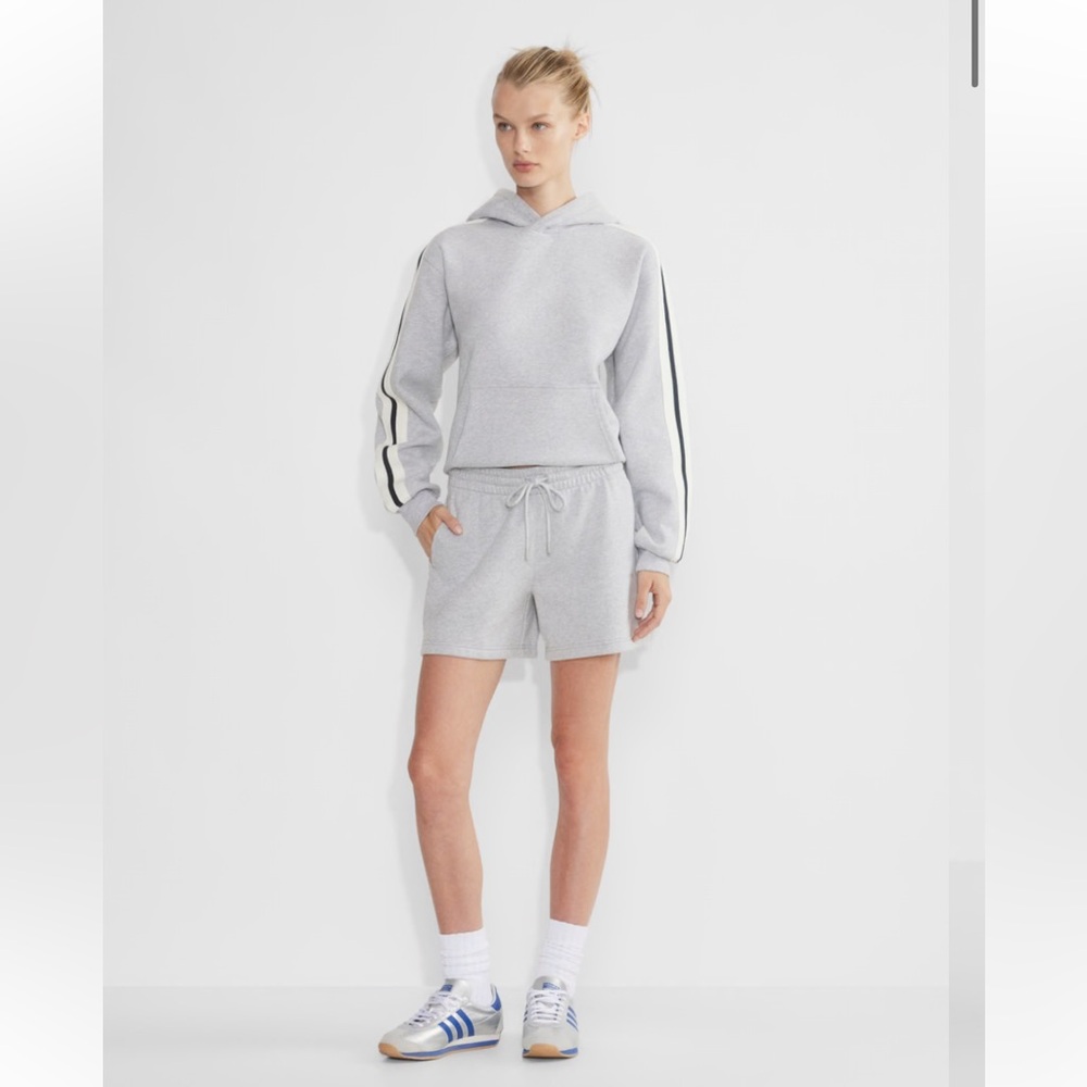 • TNA Cozy / Aritzia • Cozy Fleece Boyfriend Mid-Thigh Sweatshort Shorts Gray